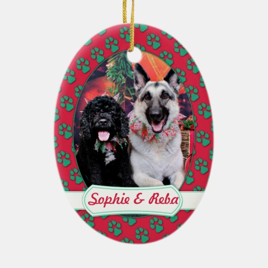 Kerstmis - Cockapoo Sophie - Reba Shepherd Keramisch Ornament (Achterkant)