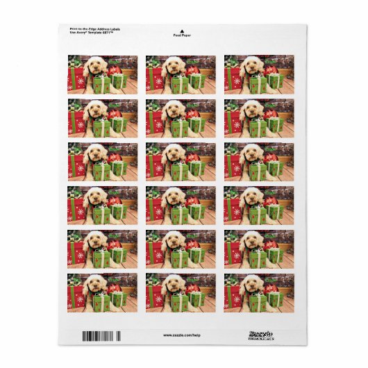 Kerstmis - Cockapoo - Trailer Etiket (Full Sheet)