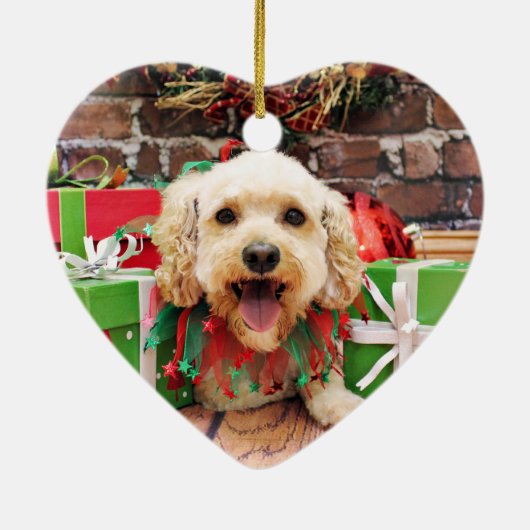 Kerstmis - Cockapoo - Trixie Keramisch Ornament (Achterkant)