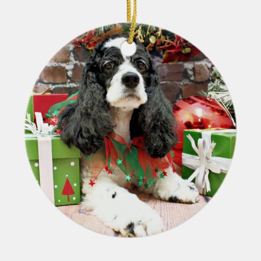 Kerstmis - Cocker Spaniel - Laci Keramisch Ornament (Voorkant)