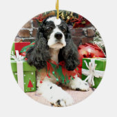 Kerstmis - Cocker Spaniel - Laci Keramisch Ornament (Achterkant)