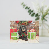 Kerstmis - Cocker-spaniël - Lelie Feestdagenkaart (Staand voorkant)