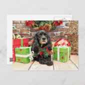 Kerstmis - Cocker-spaniël - Lelie Feestdagenkaart (Voorkant / Achterkant)