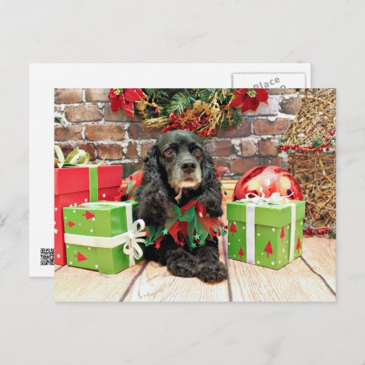 Kerstmis - Cocker-spaniël - Lelie Feestdagenkaart (Voorkant / Achterkant)