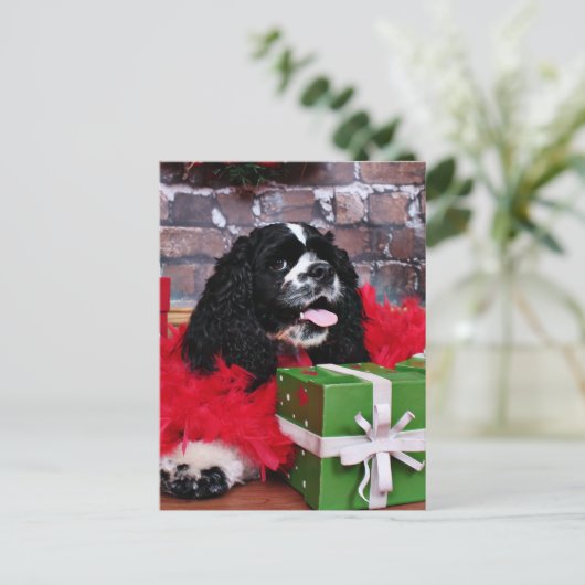Kerstmis - Cocker Spaniel - Maggie Feestdagenkaart (Staand voorkant)