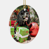 Kerstmis - Cocker Spaniel - Marshall Keramisch Ornament (Rechts)