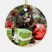 Kerstmis - Cocker Spaniel - Marshall Keramisch Ornament (Voorkant)