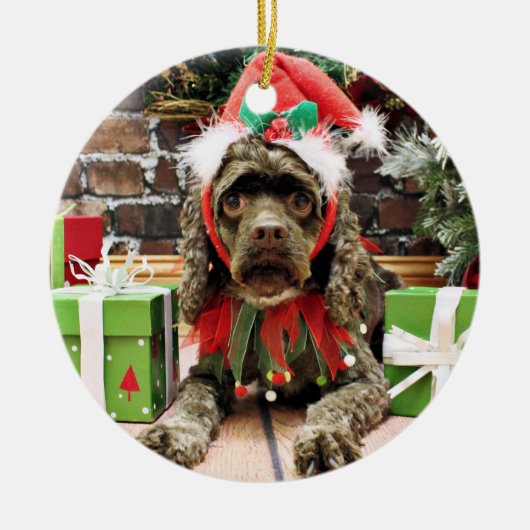 Kerstmis - Cocker Spaniel - Zoe Keramisch Ornament (Voorkant)