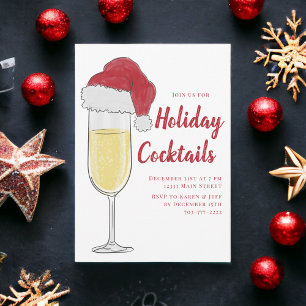 Kerstmis Cocktail Party Champagne Prosecco Kaart