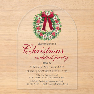 Kerstmis Cocktail Party Corporate Christmas Party Acryl Uitnodigingen
