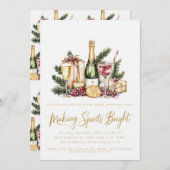 Kerstmis Cocktail Party Making Spirits Bright Kaart (Voorkant / Achterkant)