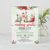 Kerstmis Cocktail Party Making Spirits Bright Kaart (Staand voorkant)