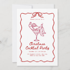 Kerstmis cocktailparty, leuk modern kaart