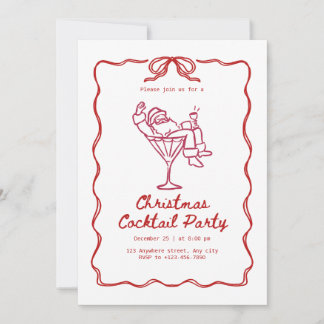 Kerstmis cocktailparty, leuk modern kaart