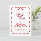 Kerstmis cocktailparty, leuk modern kaart (Staand voorkant)