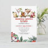 Kerstmis Cocktails Party Making spirits helder Kaart (Staand voorkant)