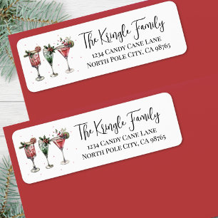 Kerstmis Cocktails Retouradreslabel Etiket