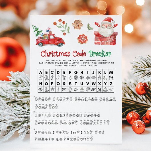 Kerstmis Codekraker Spel Feestdagenkaart