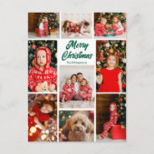 Kerstmis collage met vette groene scriptiefoto's feestdagenkaart (Voorkant)