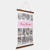 Kerstmis Collage Vakantietaferelen Hangend Wandkleed (Gebogen)