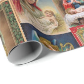 Kerstmis Collage van Antiek Briefkaarten Jesus Ang Cadeaupapier (Rol Hoek)