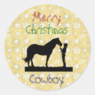 Kerstmis Collectie Cowboy Horse Stickers