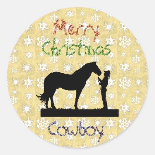 Kerstmis Collectie Cowboy Horse Stickers (Voorkant)