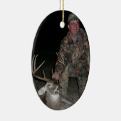 Kerstmis Collectie Deer Hunt Voeg fototekst toe Keramisch Ornament (Rechts)