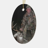 Kerstmis Collectie Deer Hunt Voeg fototekst toe Keramisch Ornament (Links)