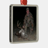 Kerstmis Collectie Deer Hunter's Add Photo Metalen Ornament (Rechts)