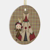 Kerstmis Collectie Indiaas Indiaas meisje Keramisch Ornament (Rechts)
