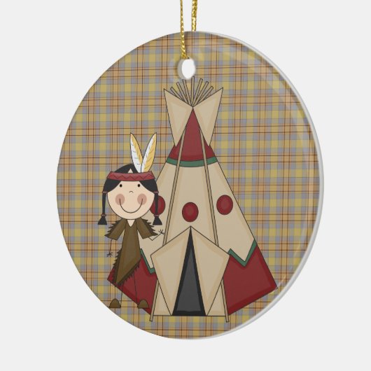 Kerstmis Collectie Indiaas Indiaas meisje Keramisch Ornament (Links)