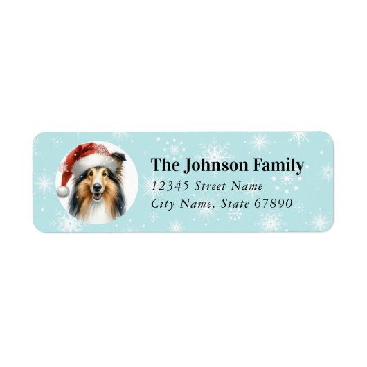 Kerstmis Collie Return Address Labels (Voorkant)
