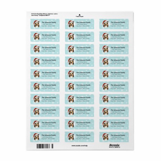 Kerstmis Collie Return Address Labels (Full Sheet)