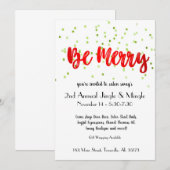 Kerstmis Confetti Jingle en Mingle Invitation Kaart (Voorkant / Achterkant)