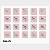 Kerstmis Cookie Gingersnap Roze Vierkante Sticker (Vel)