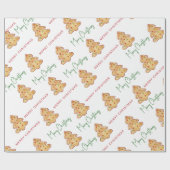 Kerstmis Cookie Patroon Script Cadeaupapier (Vlak)