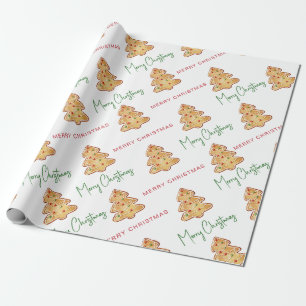Kerstmis Cookie Patroon Script Cadeaupapier