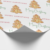 Kerstmis Cookie Patroon Script Cadeaupapier (Hoek)