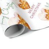 Kerstmis Cookie Patroon Script Cadeaupapier (Rol Hoek)