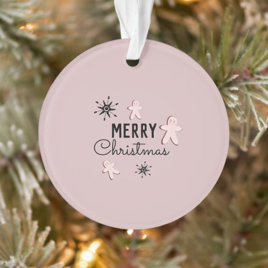 Kerstmis Cookie Peperkoek Roze Ornament (Boom)