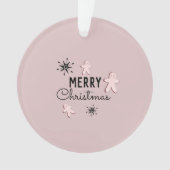 Kerstmis Cookie Peperkoek Roze Ornament (voorkant)