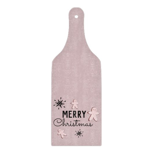 Kerstmis Cookie Peperkoek Roze   Snijplank (Voorkant)