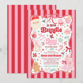 Kerstmis Coquette Boog Baby Shower Kaart (Voorkant / Achterkant)