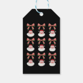 Kerstmis Coquette Bow Santa  Xmas Retro Cadeaulabel (Achterkant)
