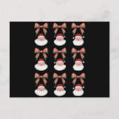 Kerstmis Coquette Bow Santa  Xmas Retro Feestdagenkaart (Voorkant)
