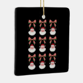 Kerstmis Coquette Bow Santa  Xmas Retro Keramisch Ornament (Rechts)