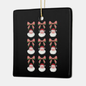 Kerstmis Coquette Bow Santa  Xmas Retro Keramisch Ornament (Links)