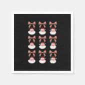 Kerstmis Coquette Bow Santa  Xmas Retro Servet (Voorkant)