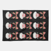 Kerstmis Coquette Bow Santa  Xmas Retro Theedoek (Horizontaal)